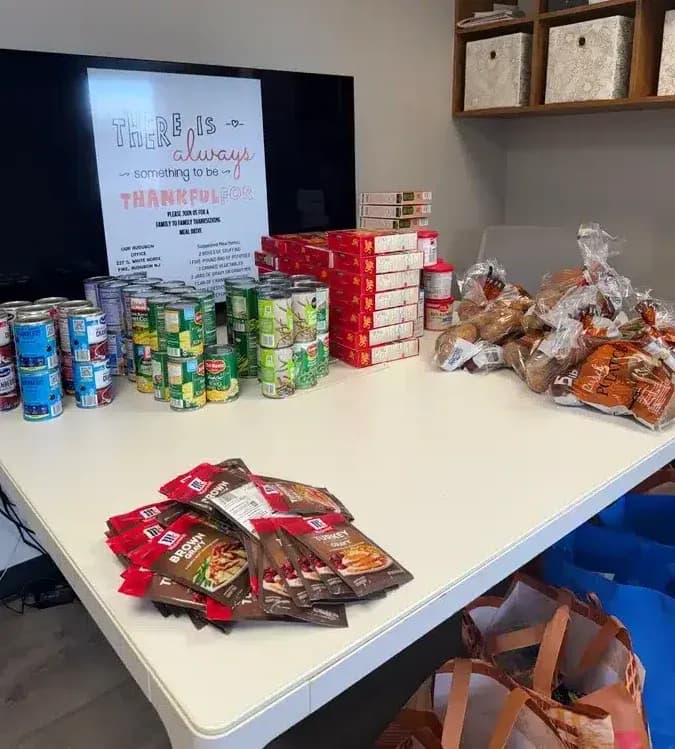donated food items for the 2025 Thanksgiving Food Drive